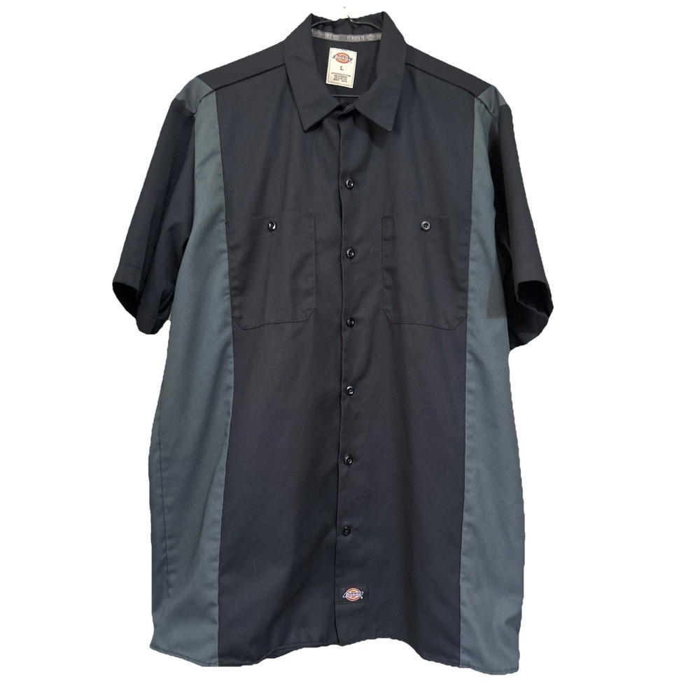 Dickies Mens L Mechanic Shop Shirt Garage Motorcycle Biker Workwear Grunge